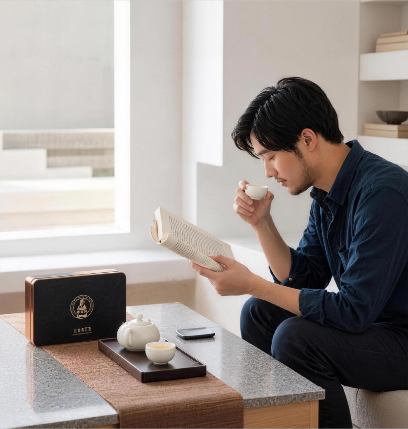 红参普洱茶与品茗场景